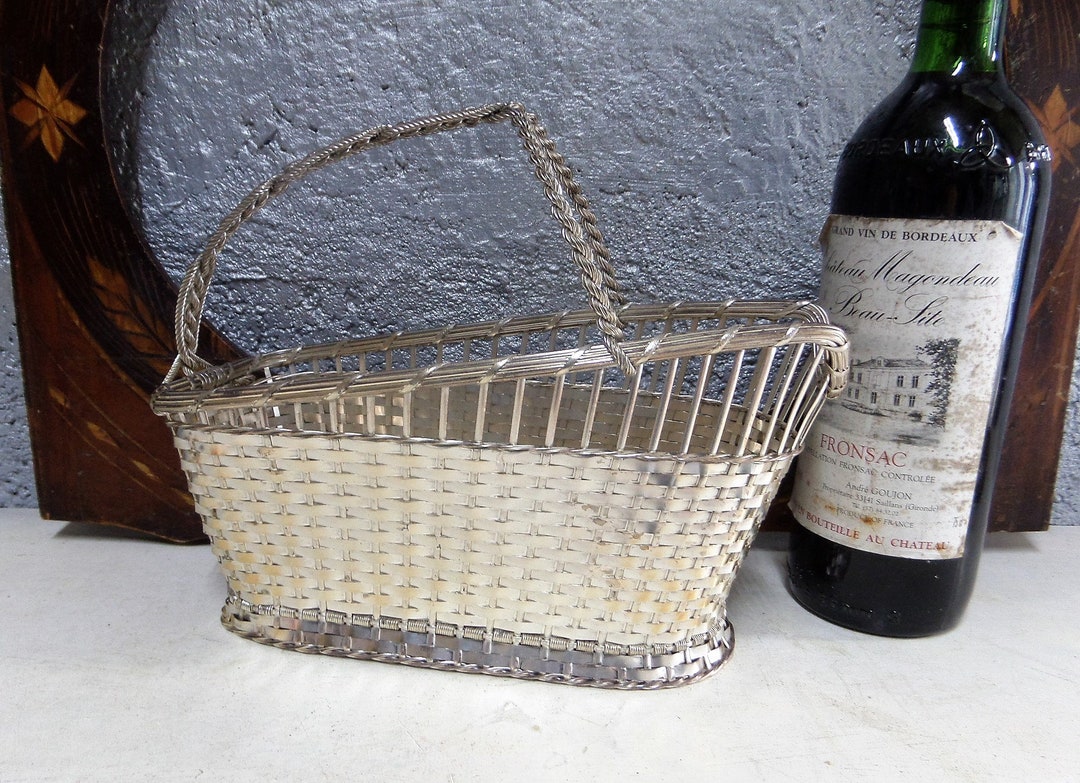 Vintage Wine Bottle Holder Silvered Metal Wires. Gift Etsy
