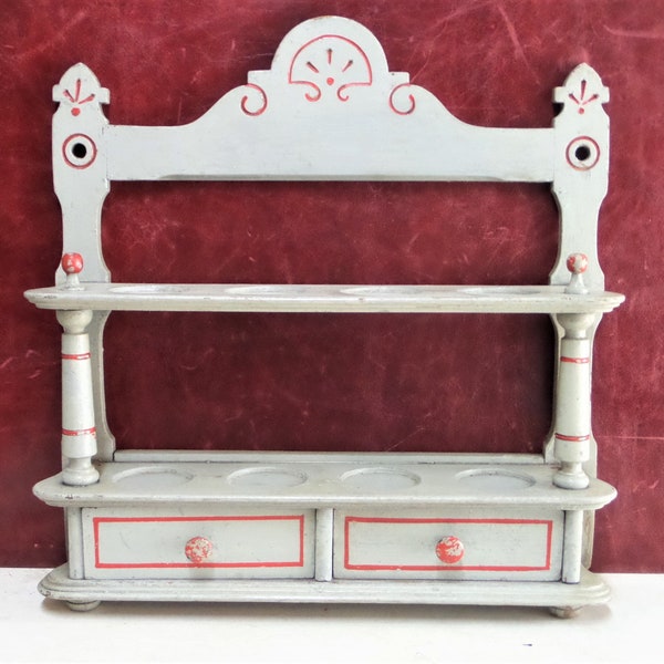 Vintage Charming and Top Quality Wooden Wall Shelf  with two drawers.