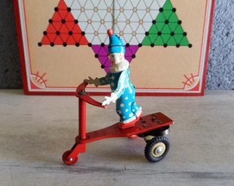 Clown Tricycle Tin Toy Jouet Tole Vintage  1960s Hungary Toy