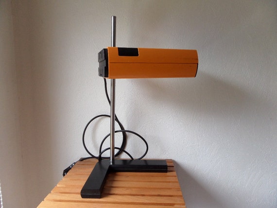French Vintage Orange Adjustable Desk Lamp Table Lamp Etsy