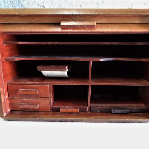 Vintage Acajou Desk Organizer 1960s