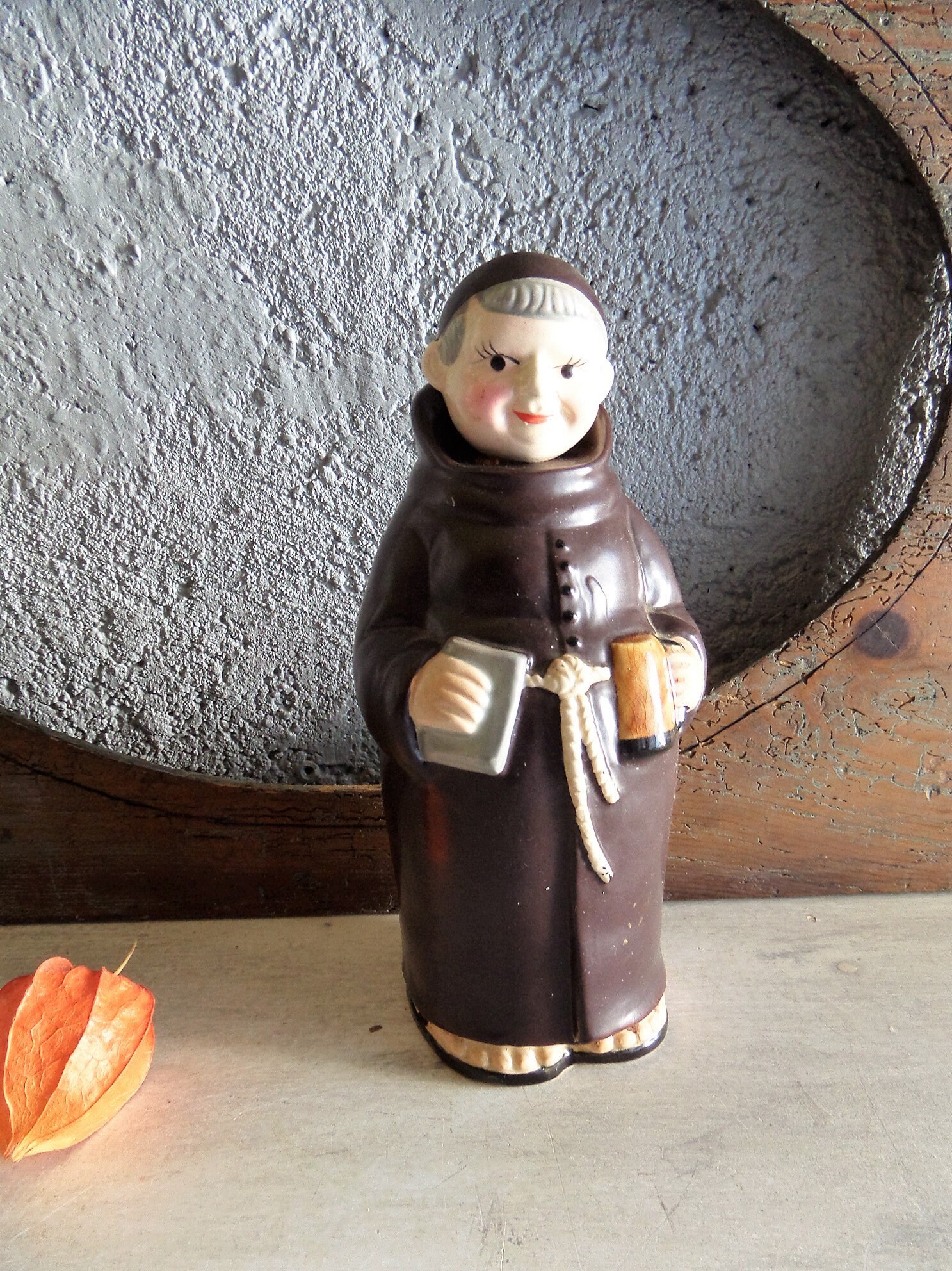 Français Vintage Monk Flask Bouteille Mont Saint Michel