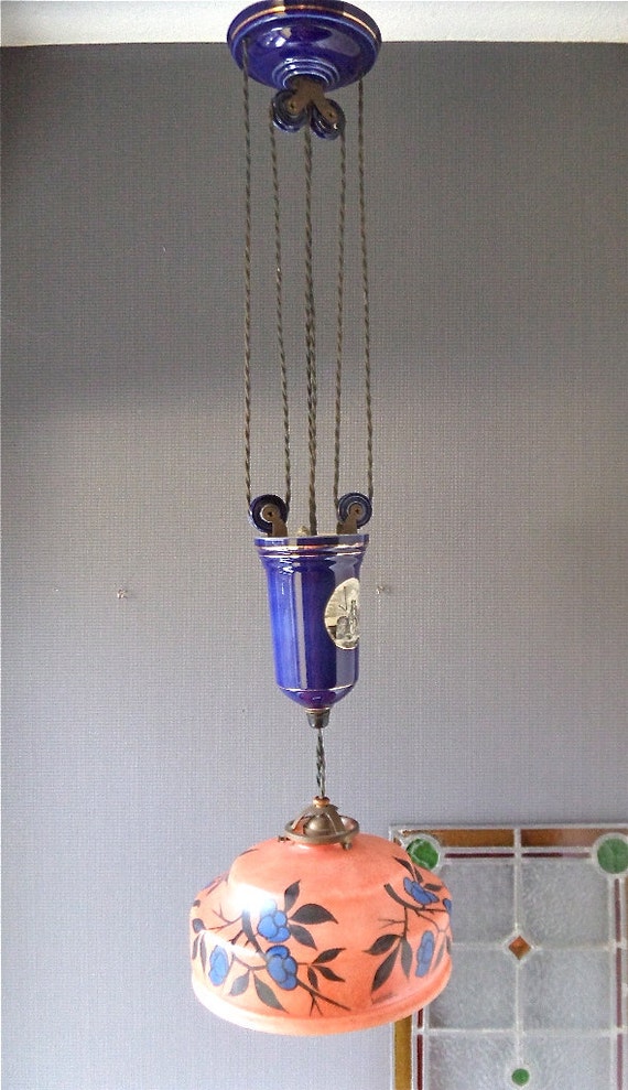 French Antique Art Deco Lighting Pulldown Rise And Fall Etsy