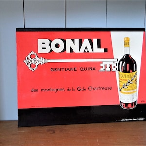 Vintage French Cardboard Menu Holder BONAL Apéritif 1950s New from old stock