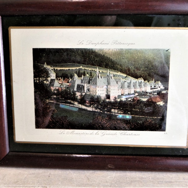 Antique Decorative Picture Frame  The "Grande CHARTREUSE" Abbey in the French Alps