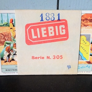 Cartões colecionáveis vintage italianos Chromos LIEBIG Oriente Médio conjunto de 6.