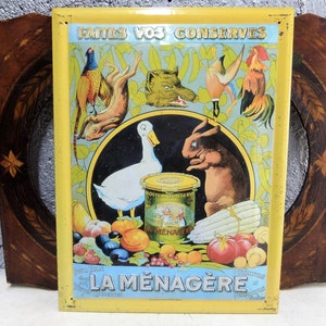 Large 15" Advertising Grocery Enamel Retro  Repro Tin Plate