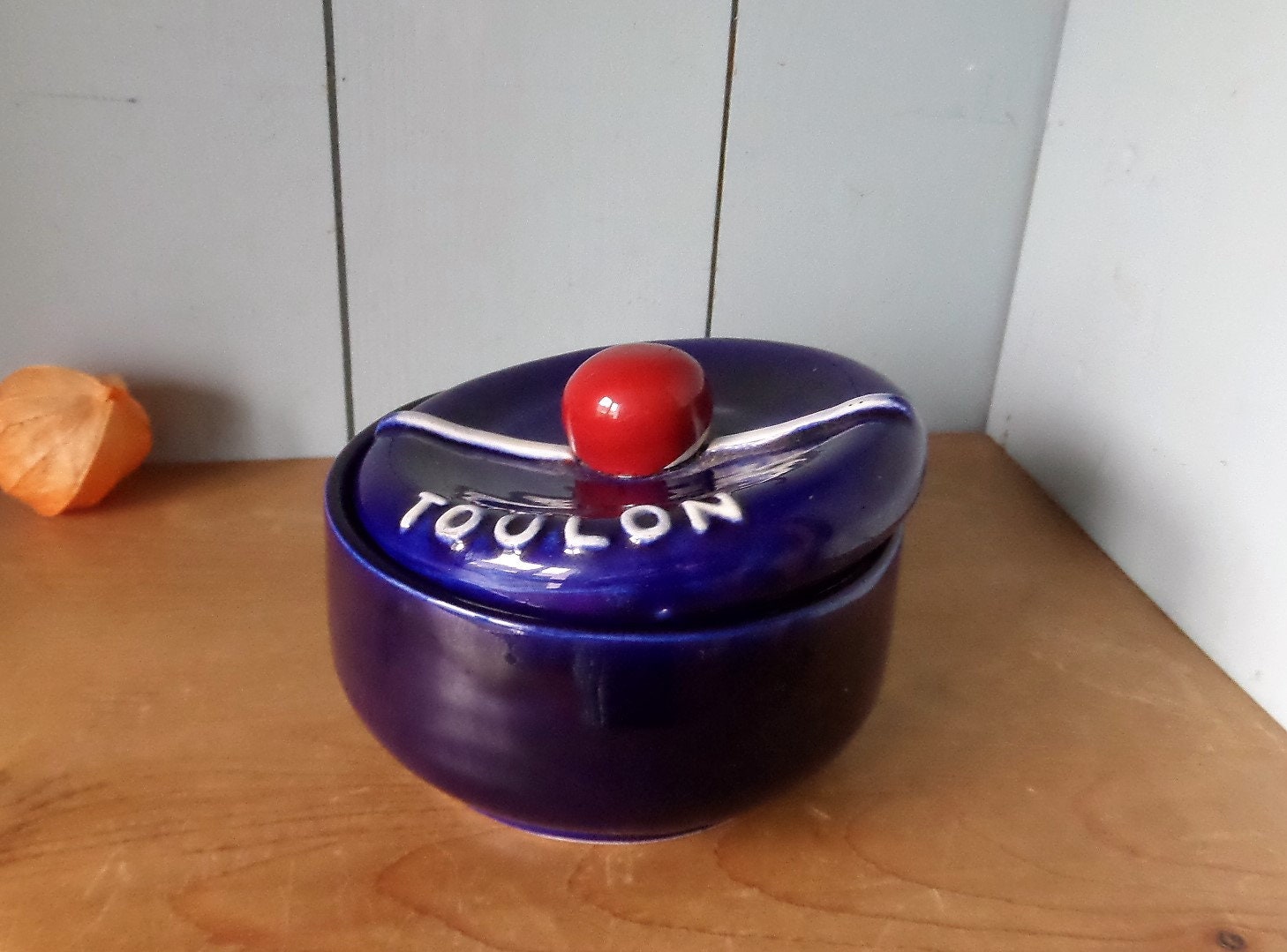 Français Navy Souvenir Faience Snuffbox de Toulon Vallauris Années 1960