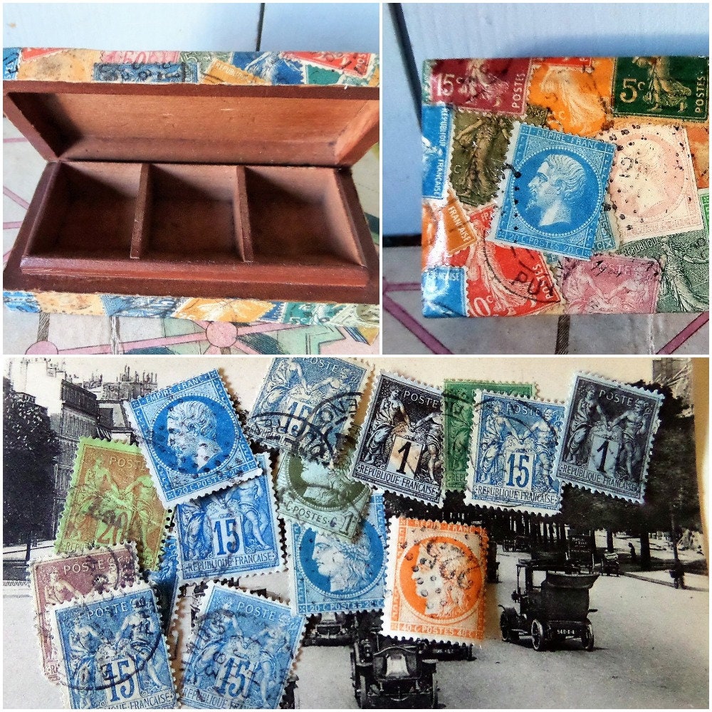 100 French Stamps 15f Used Blue Postage Stamps, Vintage Marianne Post Stamps  From France FREE POSTAGE 