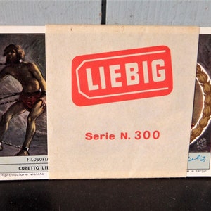 vintage Italien Chromos Trading Cards LIEBIG Sciences et Philosophie ensemble de 6 .