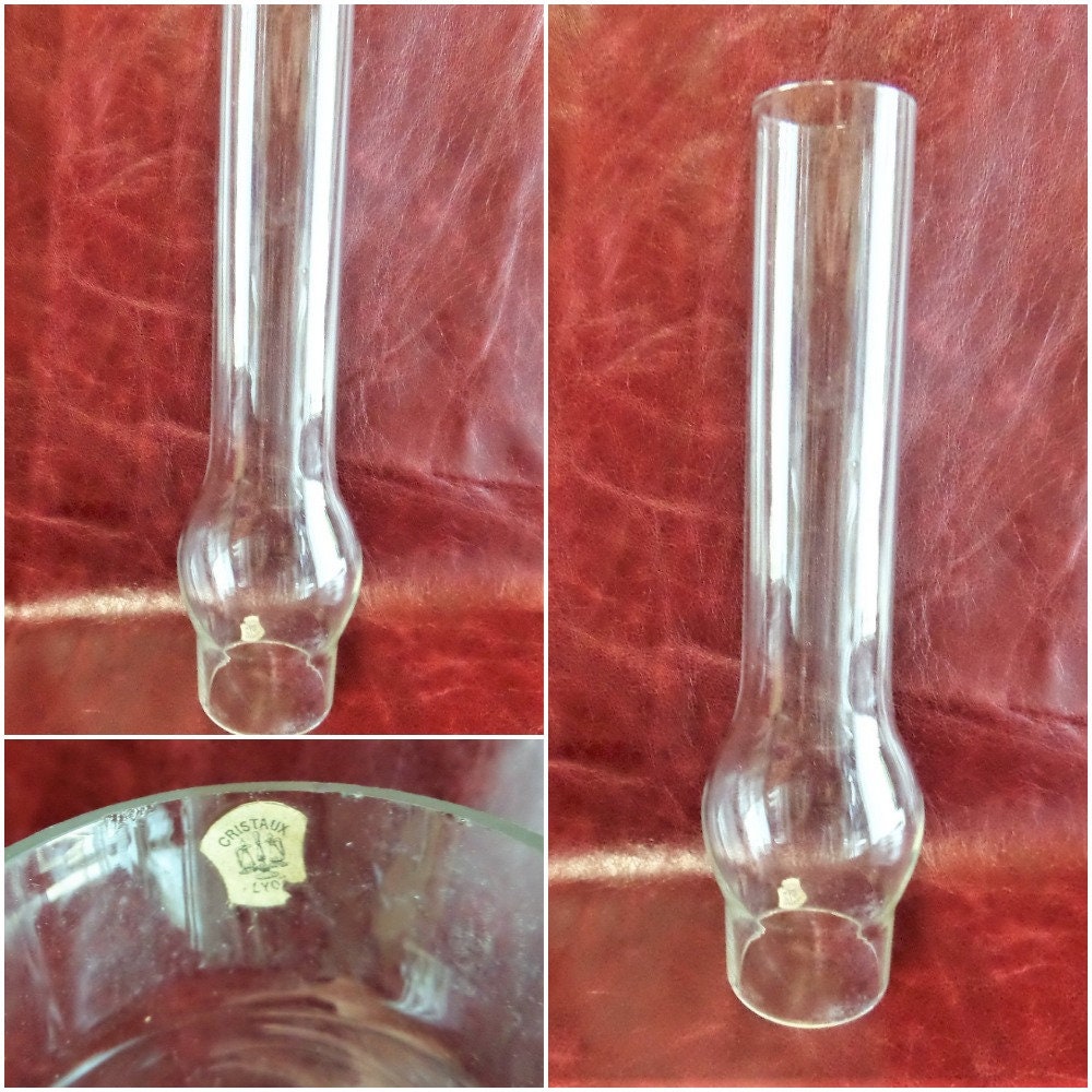 Lampe à Huile Vintage Abat-Jour en Cristal