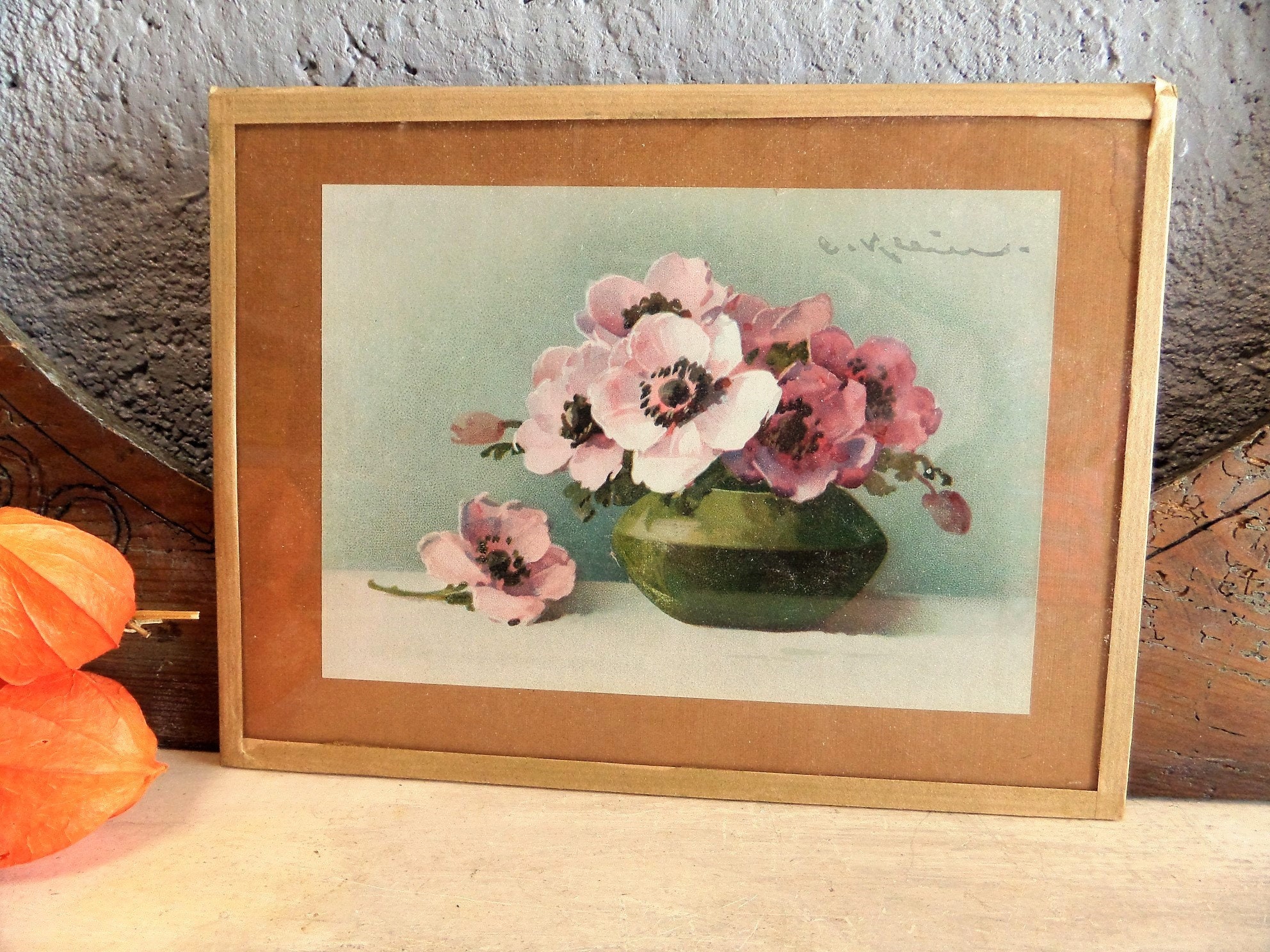 Cadre Décoratif Vintage d'image avec Le Miroir Comportant Des Fleurs.