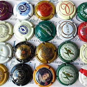 Capsule de champagne français Collection instantanée de 20 capsules de champagne français ou Muselet