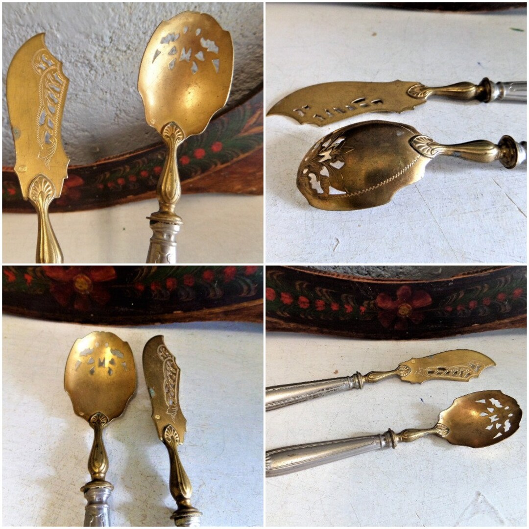 Victorian Candy Set Gilded and Silvered Metal. 1910s Etsy