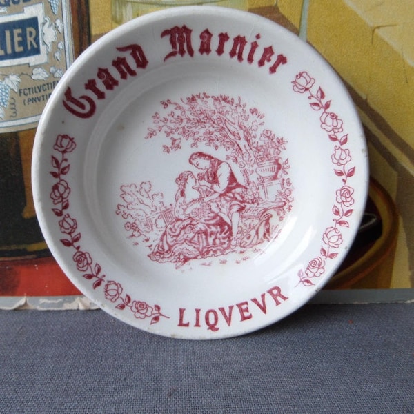 vintage Français Bistro publicitaire GRINDLEY soucoupe GRAND MARNIER