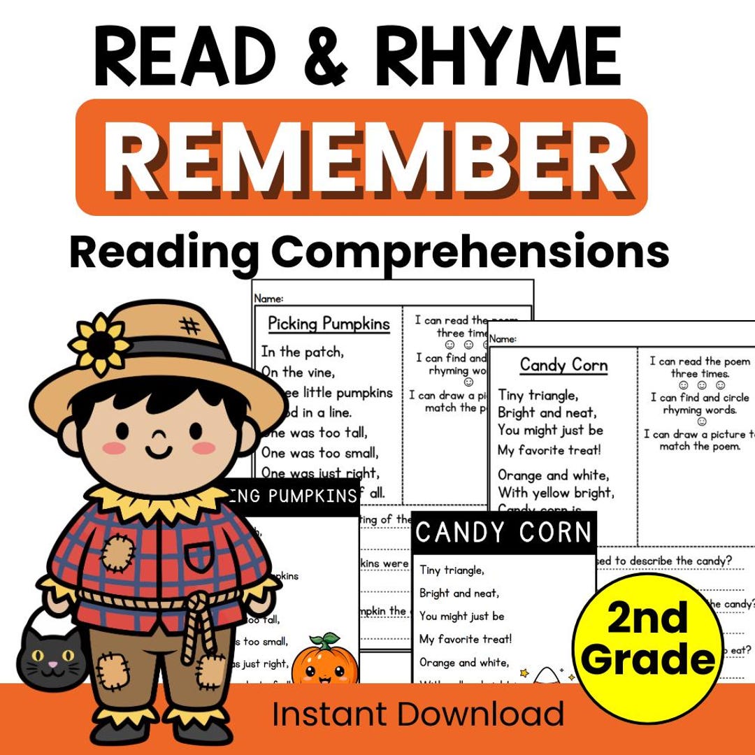 Remember Read & Rhyme Reading Comprehension | 2nd Grade ELA Printable ...