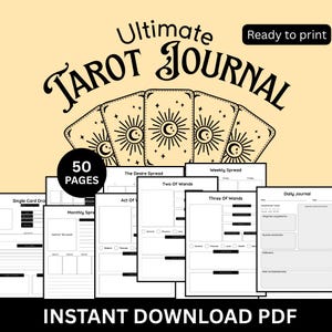Tarot Journal Printable | Tarot Karten, tägliches Tarot Journal | Tarot Arbeitsbuch, Spickzettel, Tarot Planer Sofortiger Download