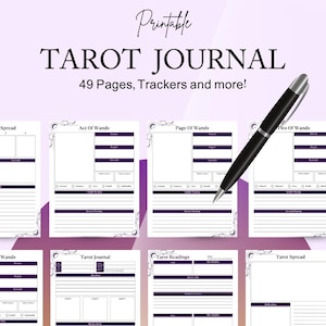 Tarot Journal Printable | Tarot Karten, tägliches Tarot Journal | Tarot Arbeitsbuch, Spickzettel, Tarot Planer
