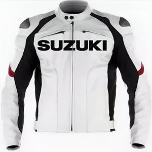 Suzuki GSXR Racing Motorcycle Leather Jacket, Genuine Cowhide Leather Jacket, CE Approved Protectors Jacket, Gift for Him or Her