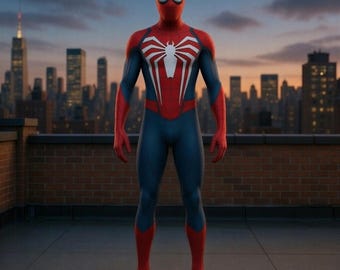 Handmade Spider Man Inspire Cosplay Suit for Adults and Kids, Stretch Comic Inspired Bodysuit Costume, Halloween Superhero Cosplay For Teen