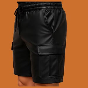 Handmade Sheep Leather Shorts for Men – Slim Fit Real Leather Shorts with Lace Up Detail, Unique Gift for Him