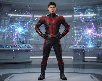 Antman Leather Cosplay Costume - Marvel Superhero Tactical Armor Suit - Handmade Premium Cowhide Leather Comic Con Cosplay Outfit For Adult