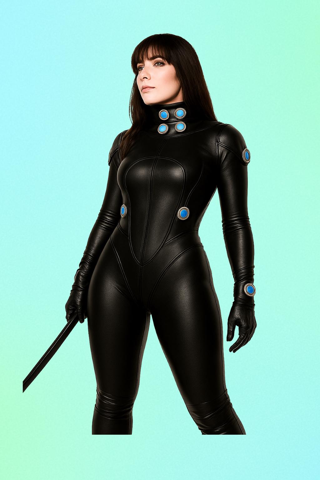 Tuta Nera Lattice Gomma Intera Bella Collant Cappuccio Tuta Gatto Body Taglia 725090074457 - Foto 8