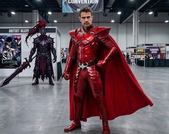 Igris Inspired Cosplay  Costume Premium Leather Armor Set Handmade Red Leather Knight Suit Cosplay Prop For Men High-Quality Durable Design