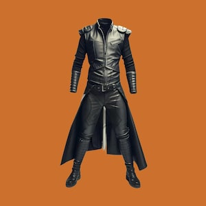 Handmade Men’s Elite Stealth Assassin Black Leather Gothic Combat Costume - Cowhide Dark Rogue Cosplay Fantasy Warrior Suit - LARP Outfit