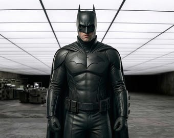 Batman Leather Cosplay Costume - Custom Superhero Suit - Halloween Comic Con outfit - Handmade Leather Bodysuit -Dark Night Hero Body outfit