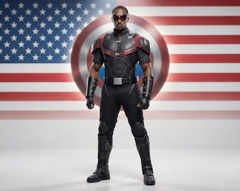 Falcon Inspired Cosplay Costume - Marvel Flying Superhero Leather Armor Suit - Handmade Premium Cowhide Leather Cosplay Suit For Marvel Fans