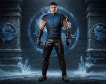 Mortal Kombat Sub-Zero Cosplay Costume - Ninja leather Armor Suit - Handmade Premium Cowhide Leather Sub-Zero Cosplay Body Suit For Adult