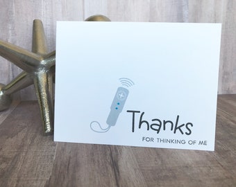 Thank You Cards - Video Game Controller (set of 8) - Hand Stamped