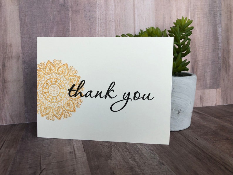 Thank You Cards Medallion set of 8 Hand Stamped image 4