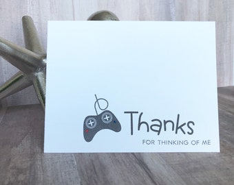 Thank You Cards - Video Game Controller (set of 8) - Hand Stamped