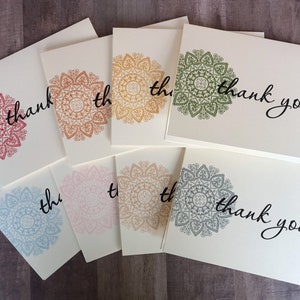 Thank You Cards Medallion set of 8 Hand Stamped image 10