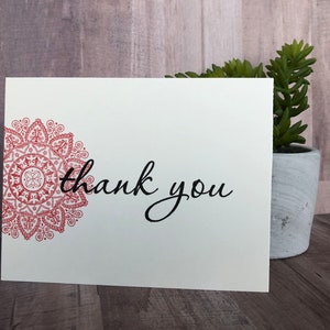 Thank You Cards Medallion set of 8 Hand Stamped image 2