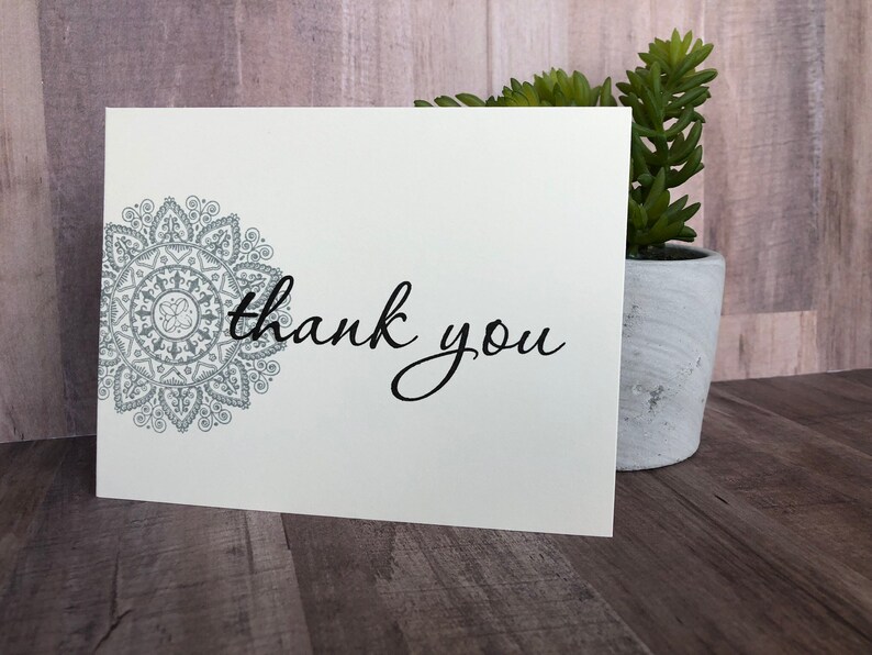 Thank You Cards Medallion set of 8 Hand Stamped image 6