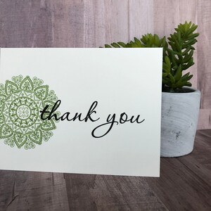 Thank You Cards Medallion set of 8 Hand Stamped image 5