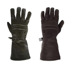 Men&#39;s Leather Gauntlet Gloves: Insulated Motorcycle Riding, Tactical Work