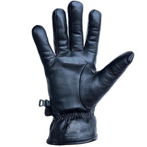 Handcrafted Black Leather Winter Gloves: Insulated Cowhide Driving Gloves