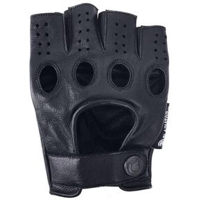 Men’s Fingerless Leather Motorcycle Gloves Premium Black Driving Biker Gloves Designer Half-Finger Tactical Gloves Soft Cowhide Grip Gloves
