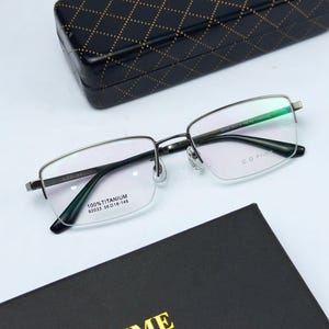 Titanium Semi-Rimless Reading Glasses: Blue Light Blocking Eyewear