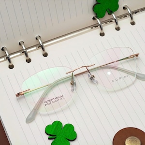 Rimless Titanium Reading Glasses: Blue Light Blocking, Anti-Glare