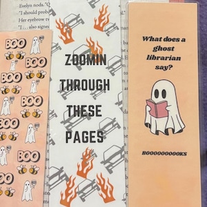 Spooky Cute Bookmarks – Funny Halloween Bookmarks Set of 3 – Ghost Reader Gifts – Boo-tiful Book Accessories