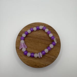 Lavender Haze Beaded Charm Bracelet | Handmade | Butterfly Charms | Stretchy | Gift-Ready
