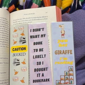 Funny Bookmarks for Readers – Cute Gifts for Book Lovers – Set of 3 Punny Bookmarks – Laminated Bookmarks for Bookworms