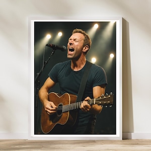 Chris Martin Poster | Printable Wall Art, Passionate Singing Poster, Musical Home Decor, INSTANT Download