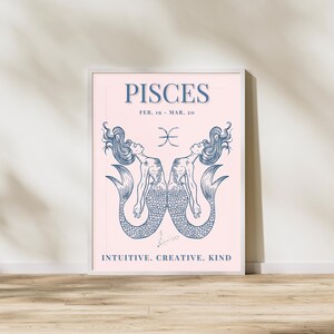 Pisces Zodiac Sign Poster High-Resolution | Astrology Wall Art | Pisces Print Horoscope Gift | Astrology Star Sign Decor, INSTANT Download