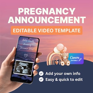 Digital Pregnancy Announcement Video Animated Baby Reveal Template Digital Baby Announcement Video Unique Pregnancy Announcement Movie